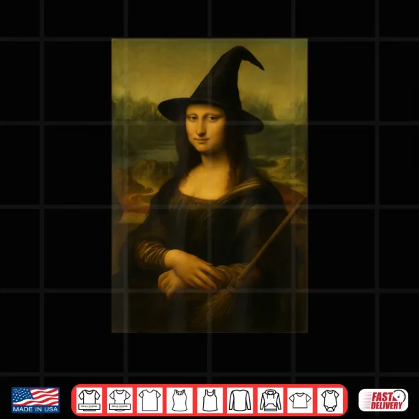 Design Halloween Mona Lisa Witch Shirt