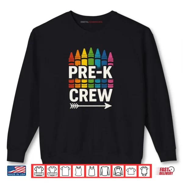 Sweatshirt Pre K Crew Teacher Team Squad Hello Back School Graduation Shirt