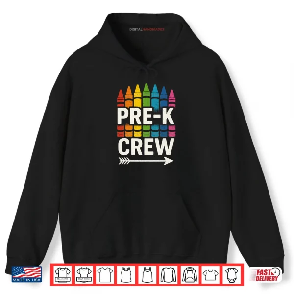 Hoodie Pre K Crew Teacher Team Squad Hello Back School Graduation Shirt