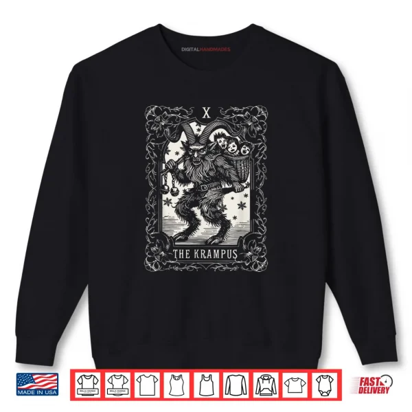 Sweatshirt Krampus Tarot Card Design Christmas Season Evil Pajama Xmas Shirt