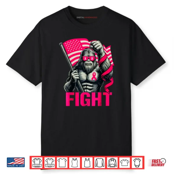 Bigfoot Pink Ribbon Fight Breast Cancer Awareness Shirt