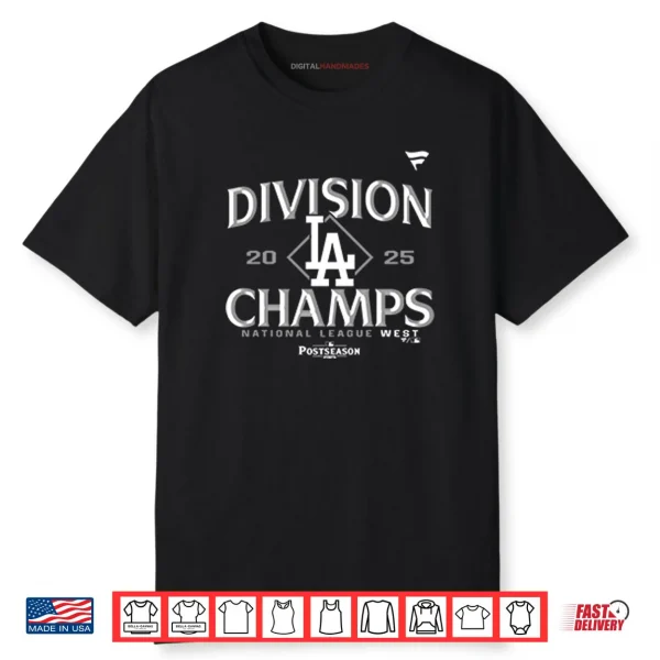 LA Dodgers NL West Division Champions 2025 Shirt