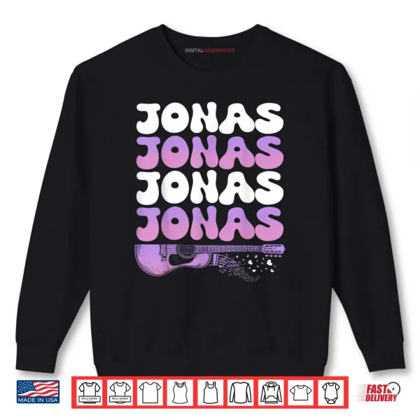 Sweatshirt Retro Jonas First Name I Love Jonas 80s Groovy Shirt