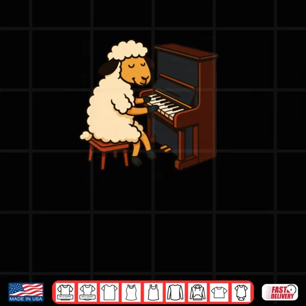 Design Cute Sheep Playing Piano Musician Music Shirt
