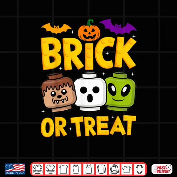 Design Brick or Treat Halloween Builder Blocks Building Shirt