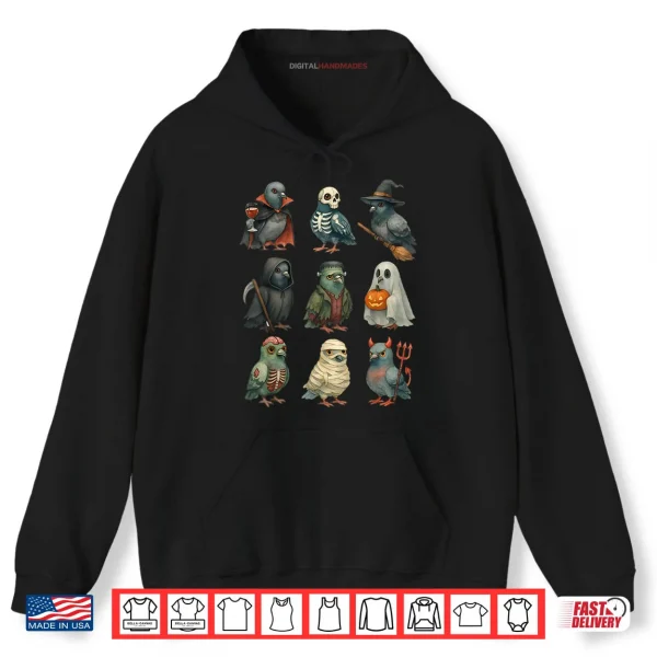 Hoodie Pigeon Bird Spooky Witch Boo Zombie Halloween Shirt