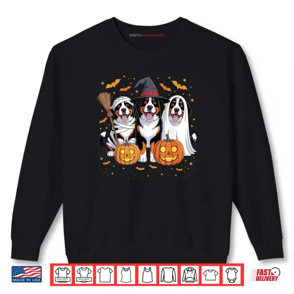 Sweatshirt Three Bernese Mountain Pumpkin Halloween Dog Lover Shirt