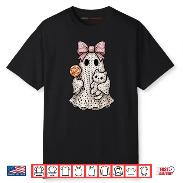 Ghost Coquette Knitting Crafting Yarn Crocheting Halloween Shirt