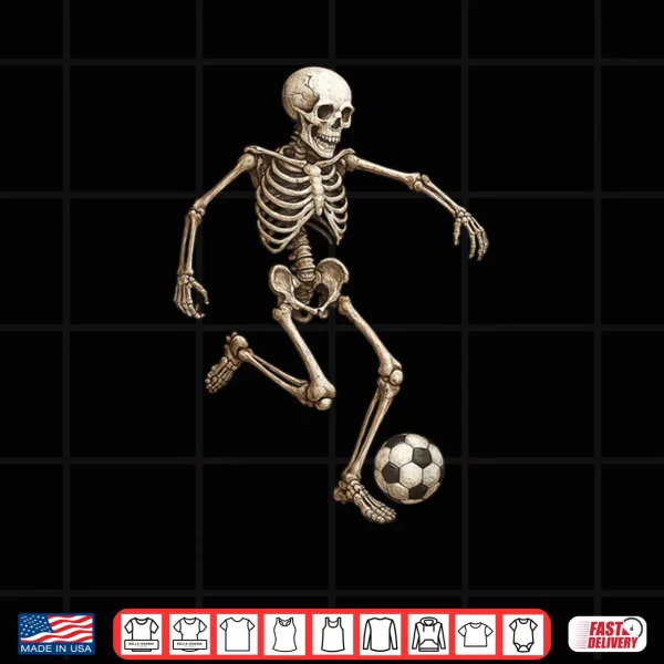 Design Skeleton Soccer Retro Halloween Costume Shirt