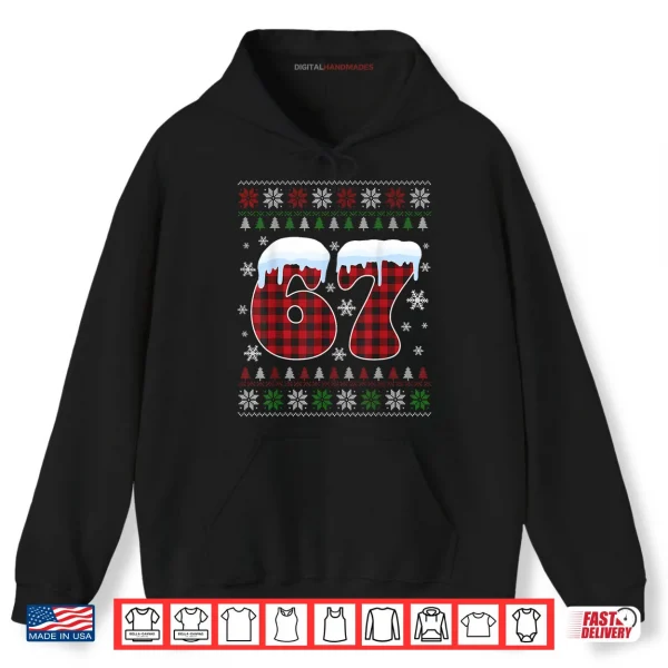 Hoodie 67 Six Seven Meme Brainrot Cringe Christmas Pajamas Shirt