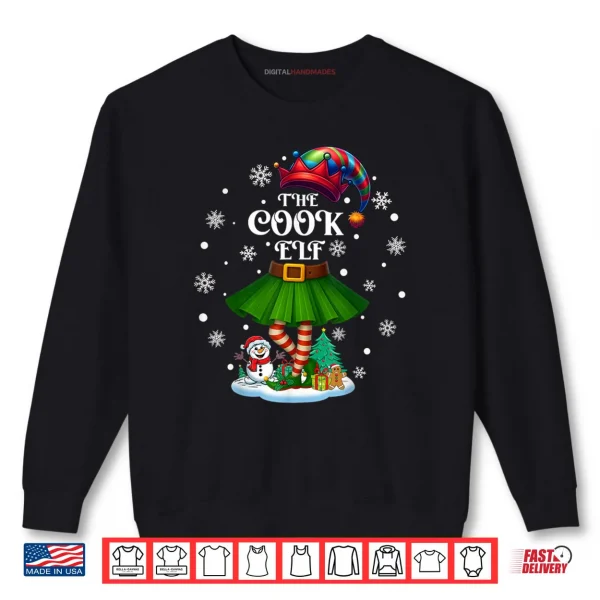 Sweatshirt Cook Elf Squad Xmas Women Girls Mom Christmas Family Shirt