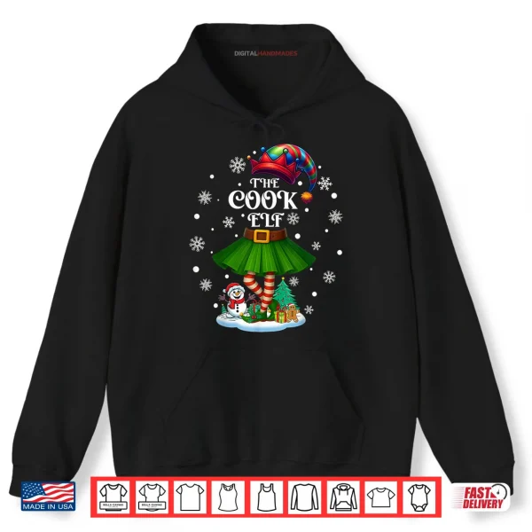 Hoodie Cook Elf Squad Xmas Women Girls Mom Christmas Family Shirt