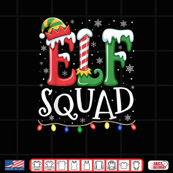 Design Elf Family Christmas Matching Pajamas Xmas Elf Squad Shirt