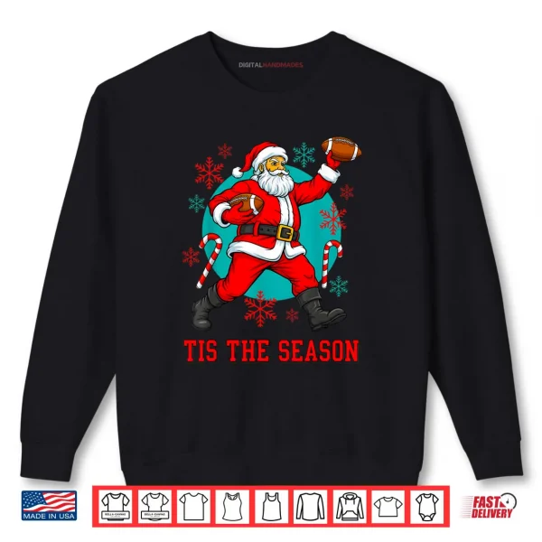Sweatshirt Santa Playing American Football Ugly Christmas Shirt