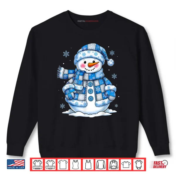 Sweatshirt Snowman Snowflake Merry Christmas Xmas Family Holiday Shirt