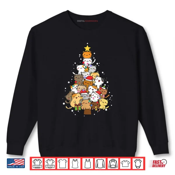 Sweatshirt Tree Cat Lovers Christmas Tree Shirt