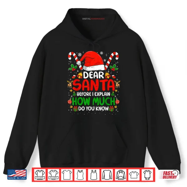 Hoodie Dear Santa I Can Explain Christmas Shirt