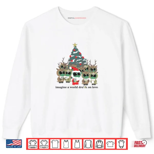 Sweatshirt Lotus Alien Christmas Party Black White Shirt