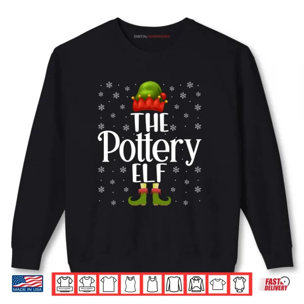 Sweatshirt The Pottery Elf Funny Ceramics Artist Clay Pottery Christmas Shirt