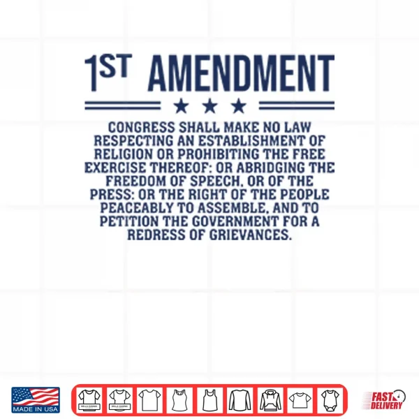Design 1st Amendment US Constitution Patriot Shirt