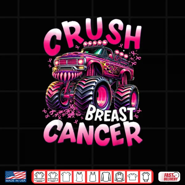 Design Crush Breast Cancer Monster Truck Shirt