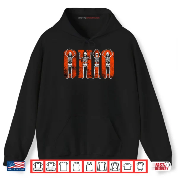 Hoodie O H I O State Funny Skeletons Ohio Halloween Team Shirt 1