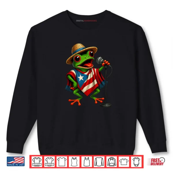 Sweatshirt Rican Sapo Concho Coqui Frog Funny Puerto Rico Flag Hispanic Shirt