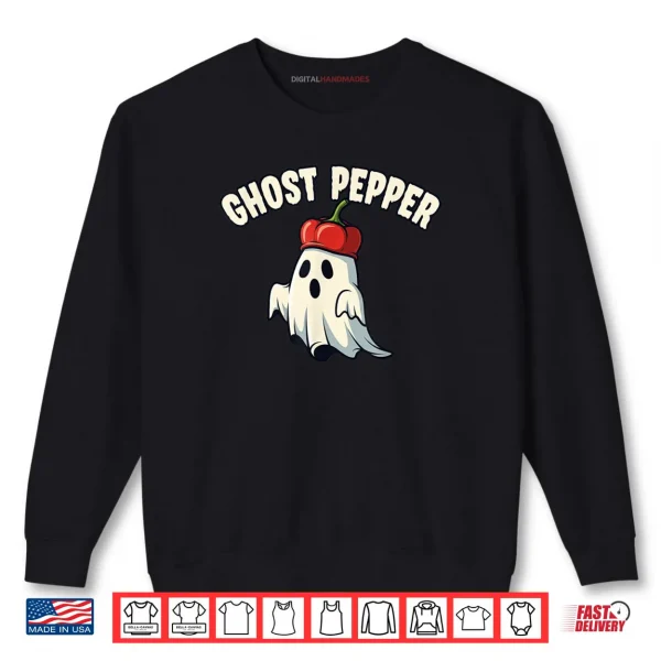 Sweatshirt Ghost Pepper Spicy Food Halloween Pun Shirt