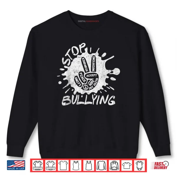 Sweatshirt Unity Day Awareness Peace Kindness Hand Sign Stop Bullying 2 Shirt