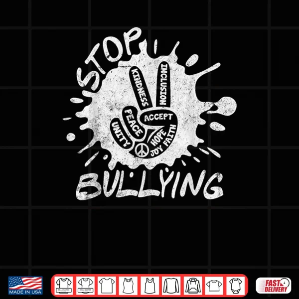 Design Unity Day Awareness Peace Kindness Hand Sign Stop Bullying 2 Shirt