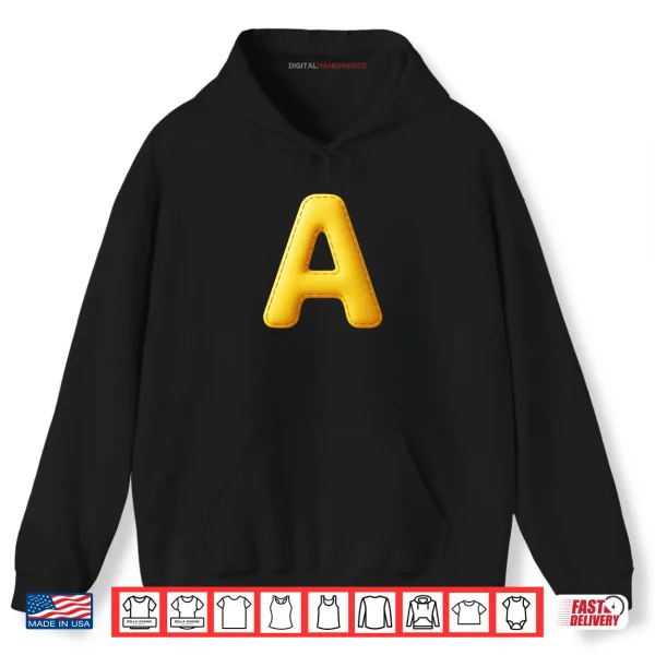 Hoodie Big Yellow Letter A Halloween Costume Shirt