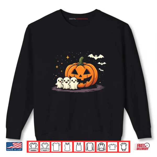 Sweatshirt Halloween Gamer Pumpkin Eating Ghost Costume Shirt
