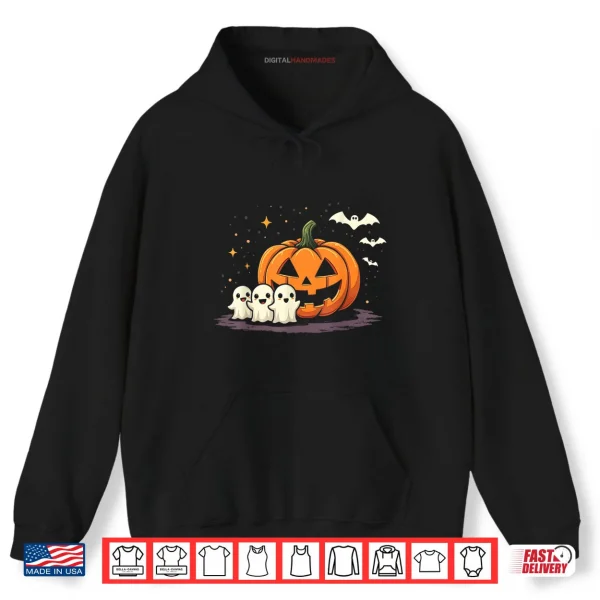 Hoodie Halloween Gamer Pumpkin Eating Ghost Costume Shirt