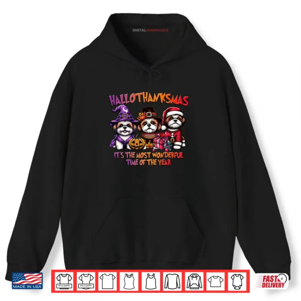 Hoodie Shih Tzu Halloween Thanksgiving Christmas Shirt