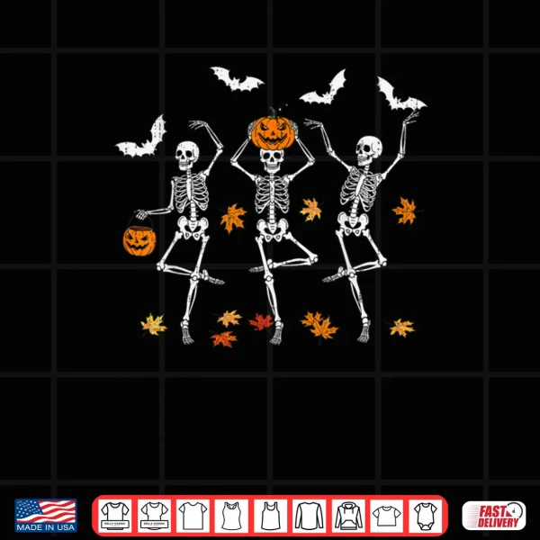 Design Skeleton Spooky Dancing Fall Halloween Thanksgiving Dance Shirt