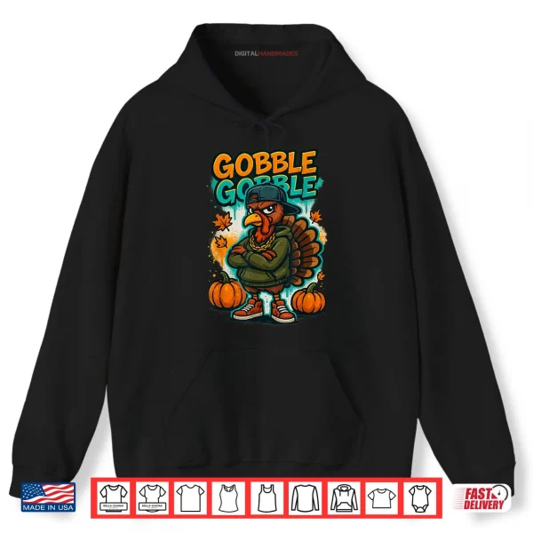 Hoodie Thanksgiving Shirt for Boys Kids Youth Hip Hop Turkey Shirt