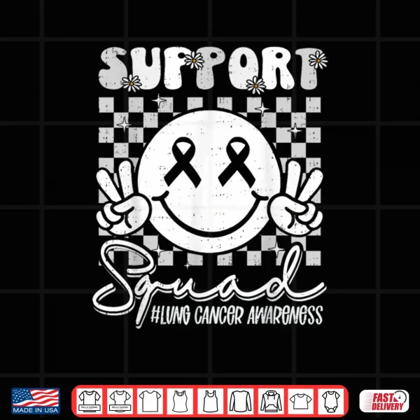 Design Support Lung Cancer Awareness Smile White Ribbon Shirt