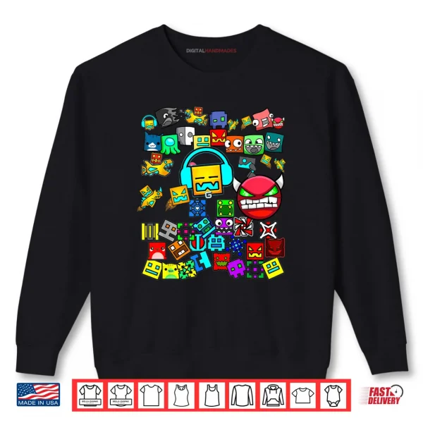 Sweatshirt Video Gamer Lover Dash Video Game Geometry Shirt