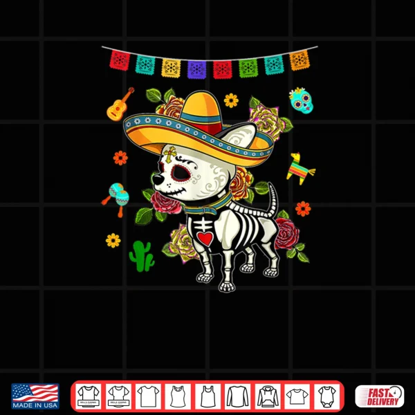 Design De Los Muertos La Catrina Day of The Dead Dog Sugar Skull Shirt