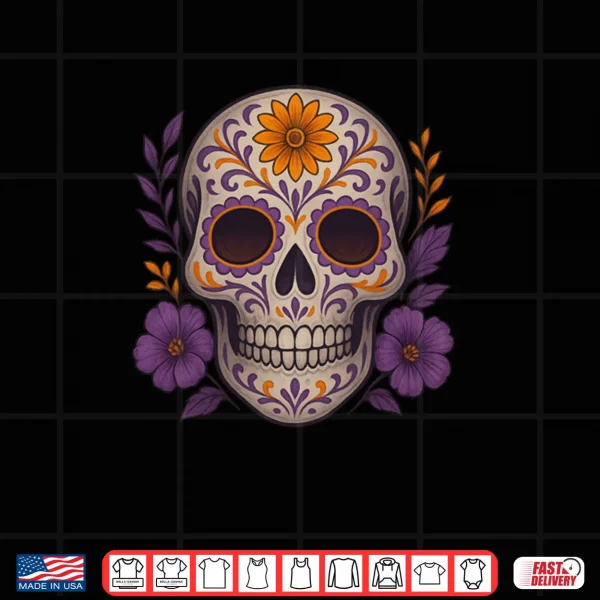 Design Dia De Los Muertos Day of The Dead Sugar Skull Halloween Shirt