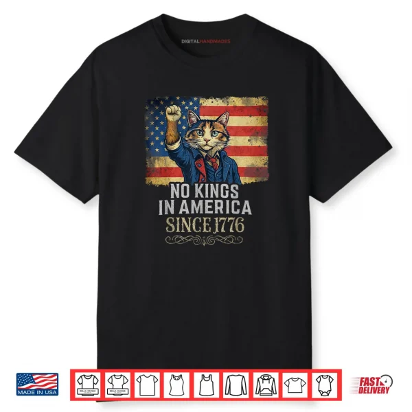 No Kings 1776 Revolutionary War Cat Shirt