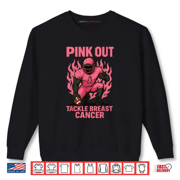 Sweatshirt Pink Out Tackle Football Breast Cancer Awareness Shirt