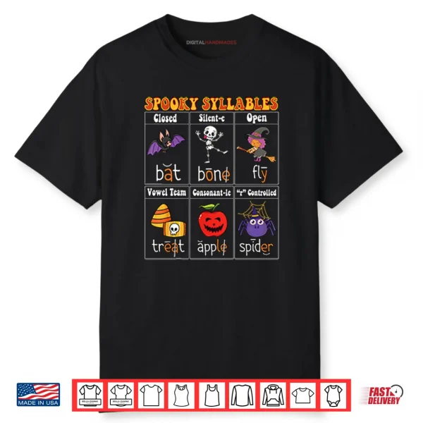 Spooky Syllables Teacher Funny Halloween Shirt