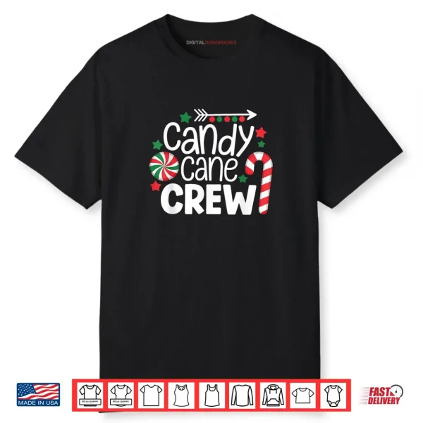 Christmas Candy Cane Crew Shirt Women Girls Boys Kids Xmas Shirt