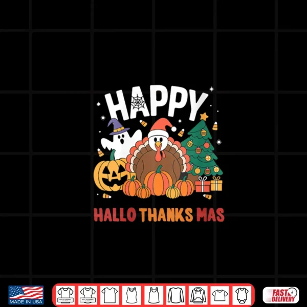 Design Happy Hallo Thanks Mas Fall Celebration Design Party Shirt