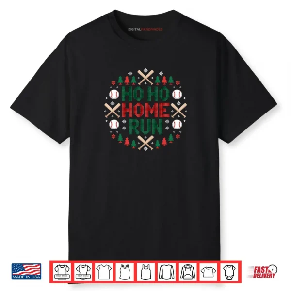 Ho Ho Home Run Ugly Christmas Shirt