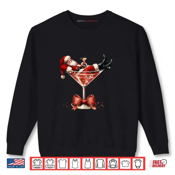 Sweatshirt Santas Hot Mess Christmas Martini Xmas Shirt