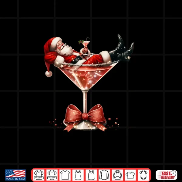 Design Santas Hot Mess Christmas Martini Xmas Shirt