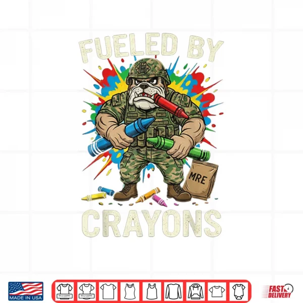 Design Military Corps Bulldog Crayon Eater Soldier Veterans Day Shirt