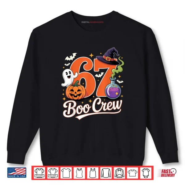 Sweatshirt 67 Boo Crew Funny Halloween Ghost Witch Pumpkin Spooky Squad Shirt